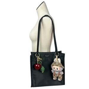 Kate Spade Vintage 90s Made in USA Black Nylon Top Handle Tote Bag